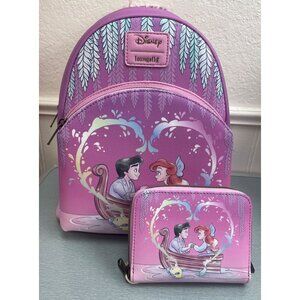 Loungefly Disney The Little Mermaid Ariel Kiss The Girl Mini Backpack & Wallet